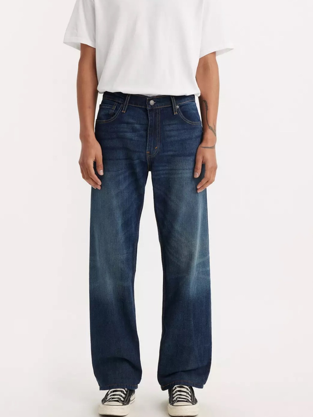 Levi's 568 loose Relaxed Wide-Leg Jeans in Dark Blue Wash Mid-Rise Men’s 36x32
